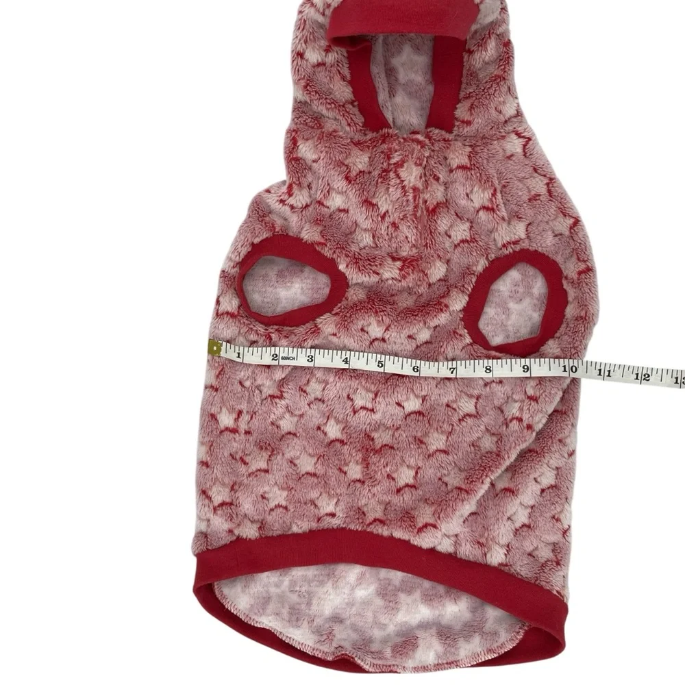 Soft and Fuzzy Pink Star Patterned Dog Hoodie